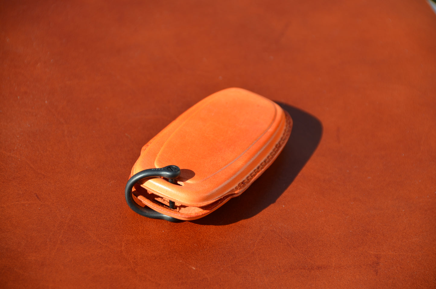Orange Leather Key Fob Cover for AUDI rs