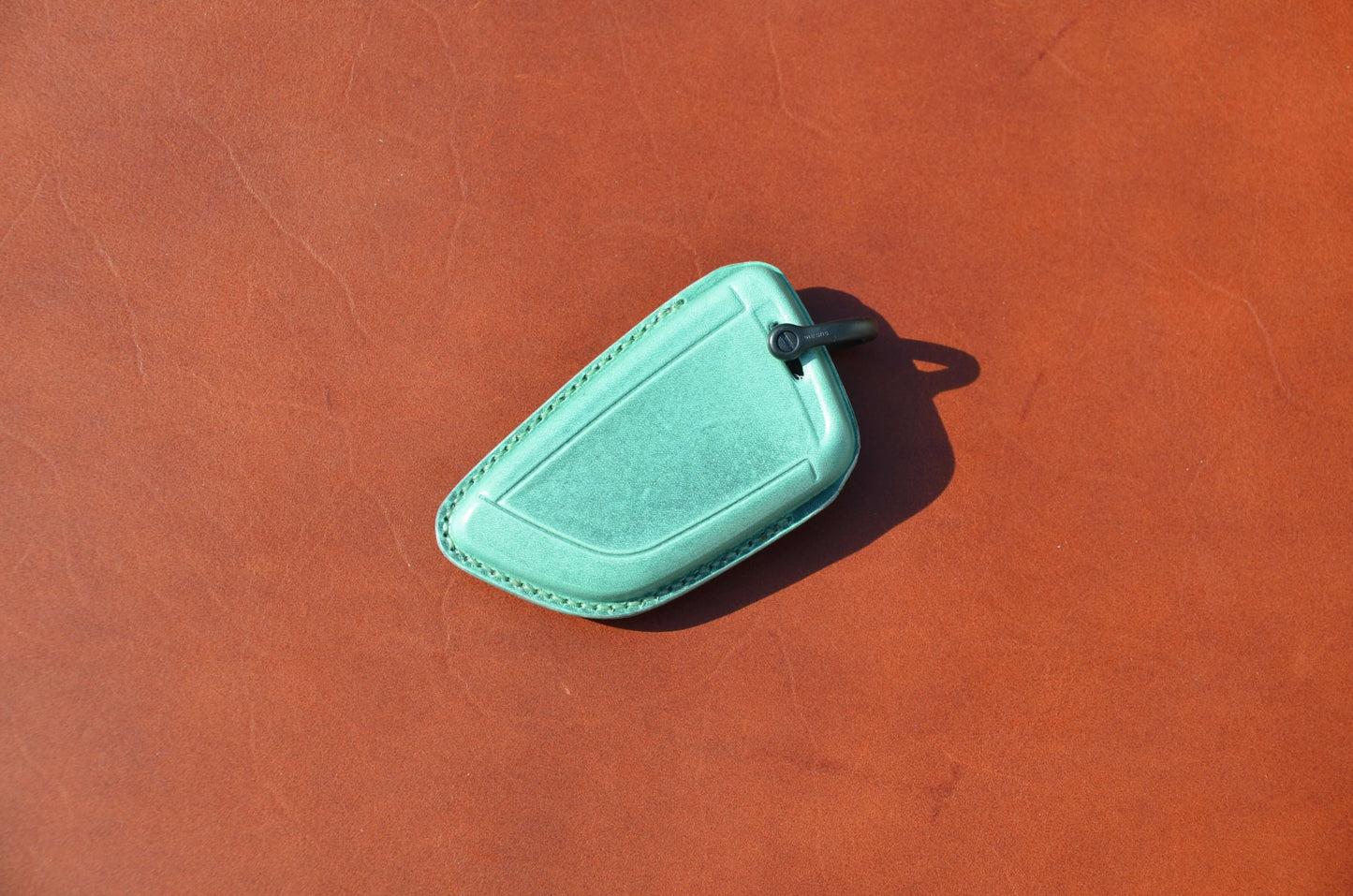 Leather Key Fob Cover for BMW blue