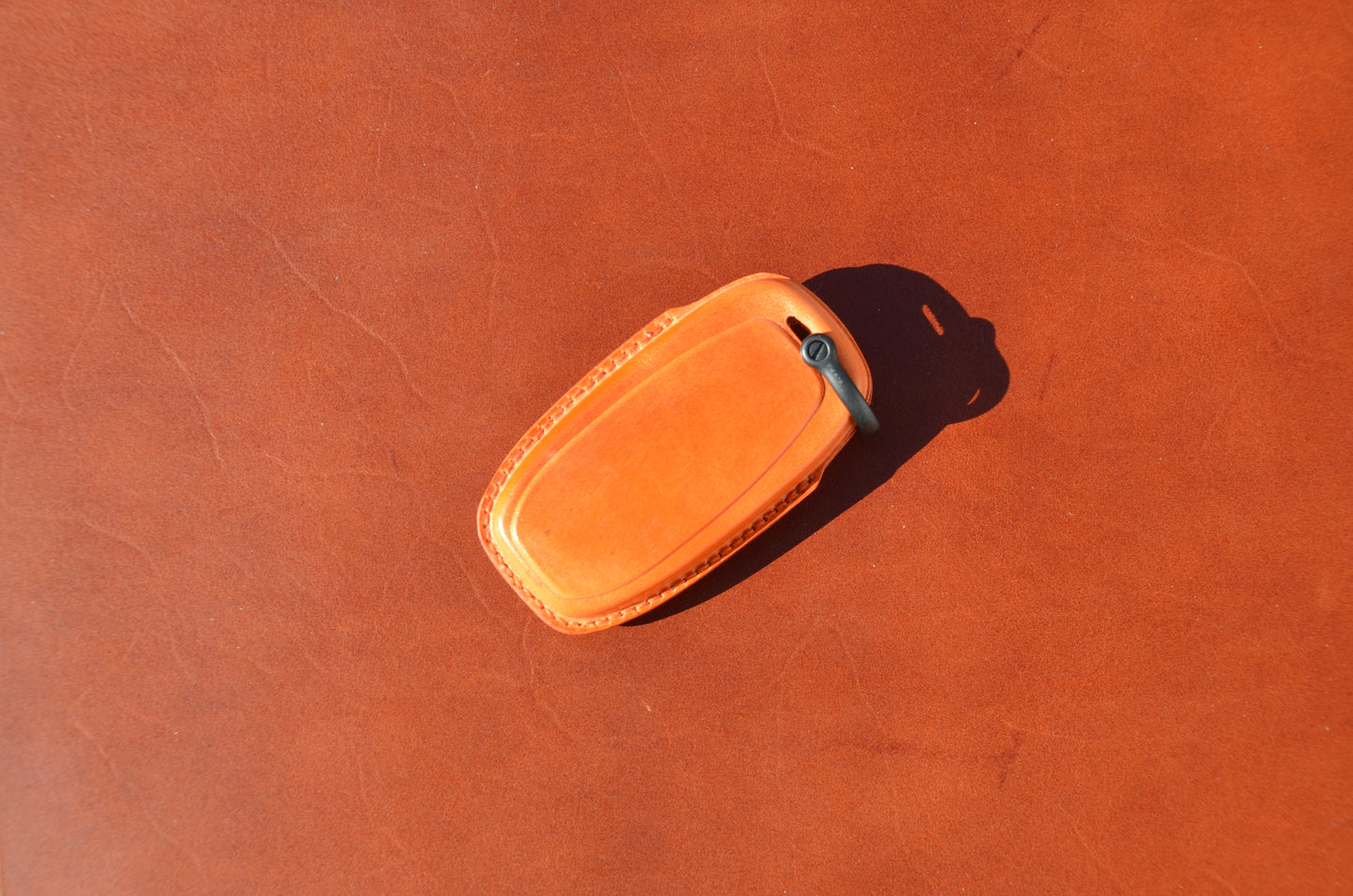 Orange Leather Key Fob Cover for AUDI tt