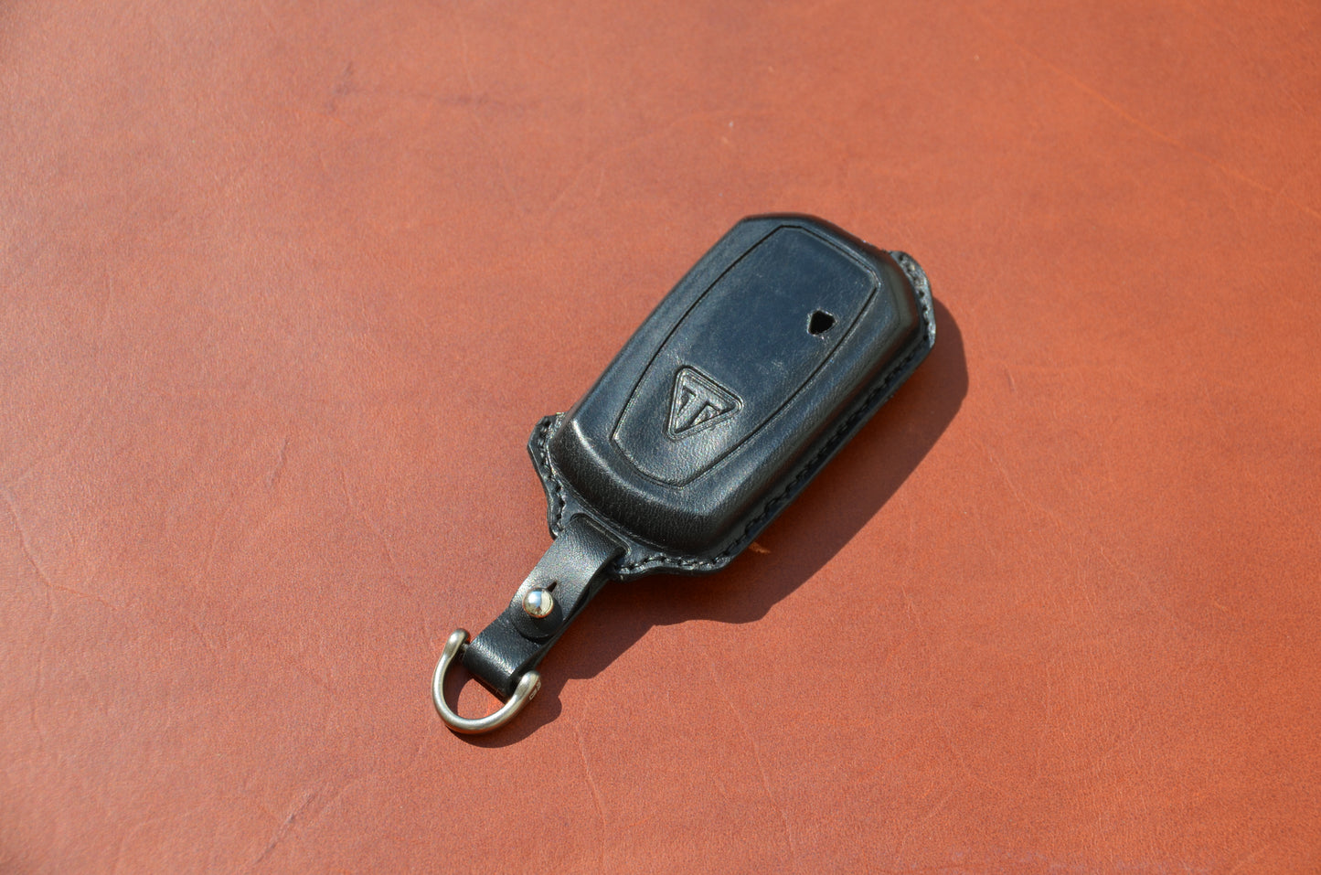 Leather Key Fob Cover For Triumph