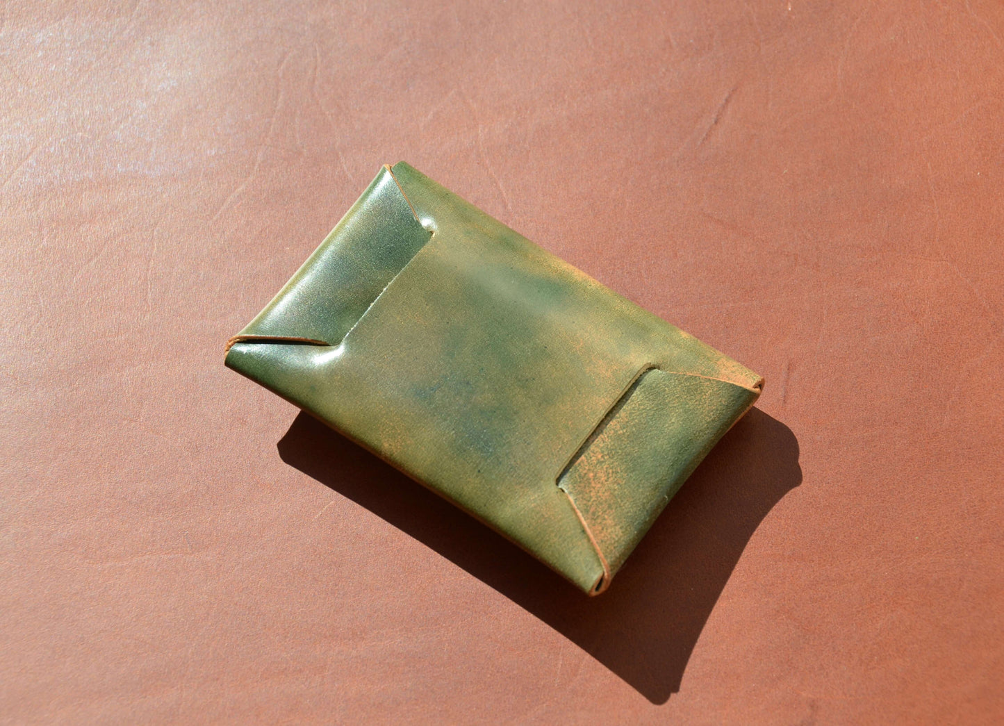 Shell Cordovan Stitchless handmade leather wallet ROCADO 🇮🇹 - "MARBLED" SHELL CORDOVAN - VEG TANNED