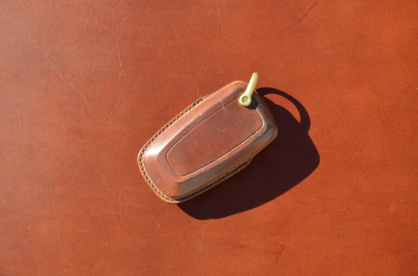 Shell Cordovan Leather Key Fob Cover for Ford