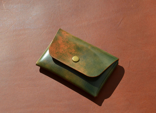 Shell Cordovan Stitchless handmade leather wallet