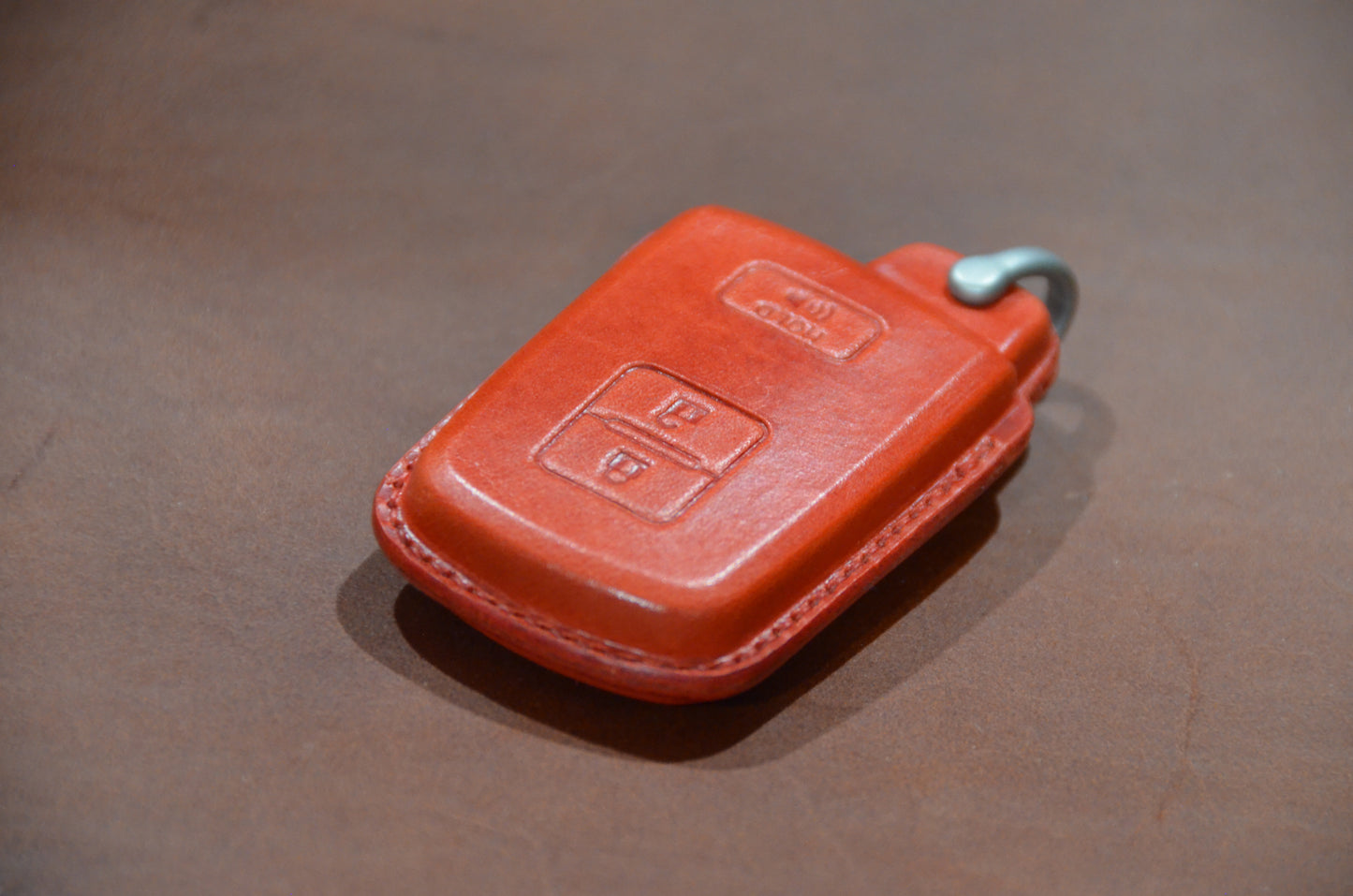 RED EDITION Leather Key Fob Cover for Toyota