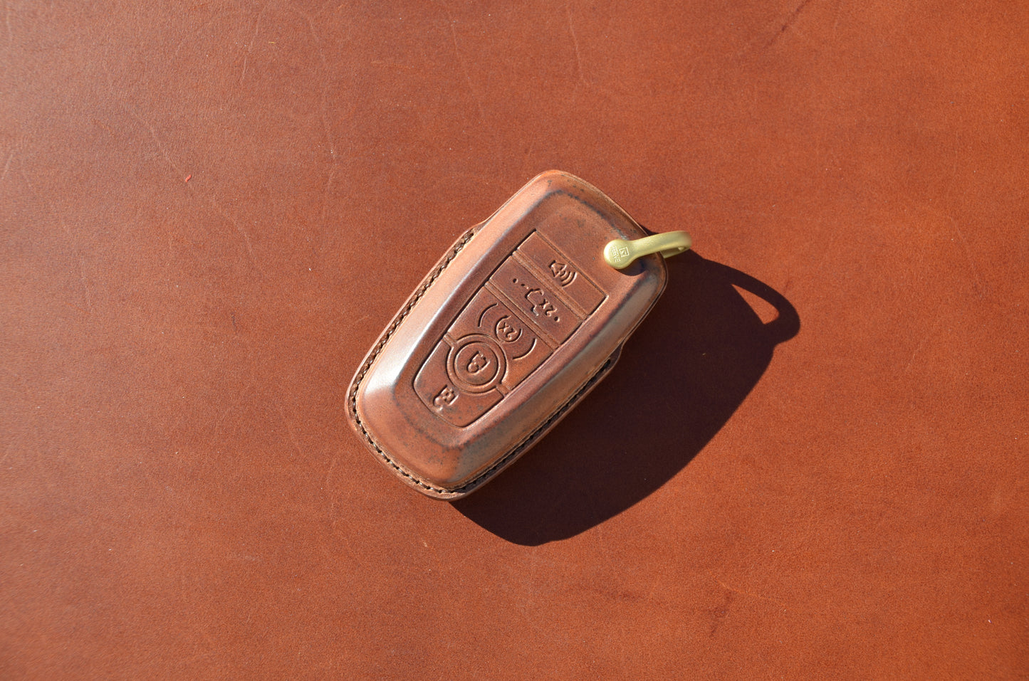 Shell Cordovan Leather Key Fob Cover for Ford