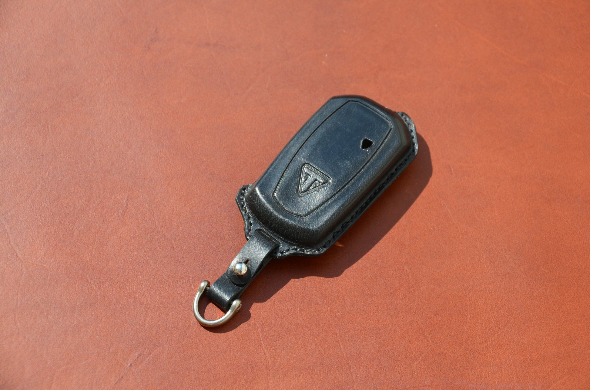 Leather Key Fob Cover For Triumph