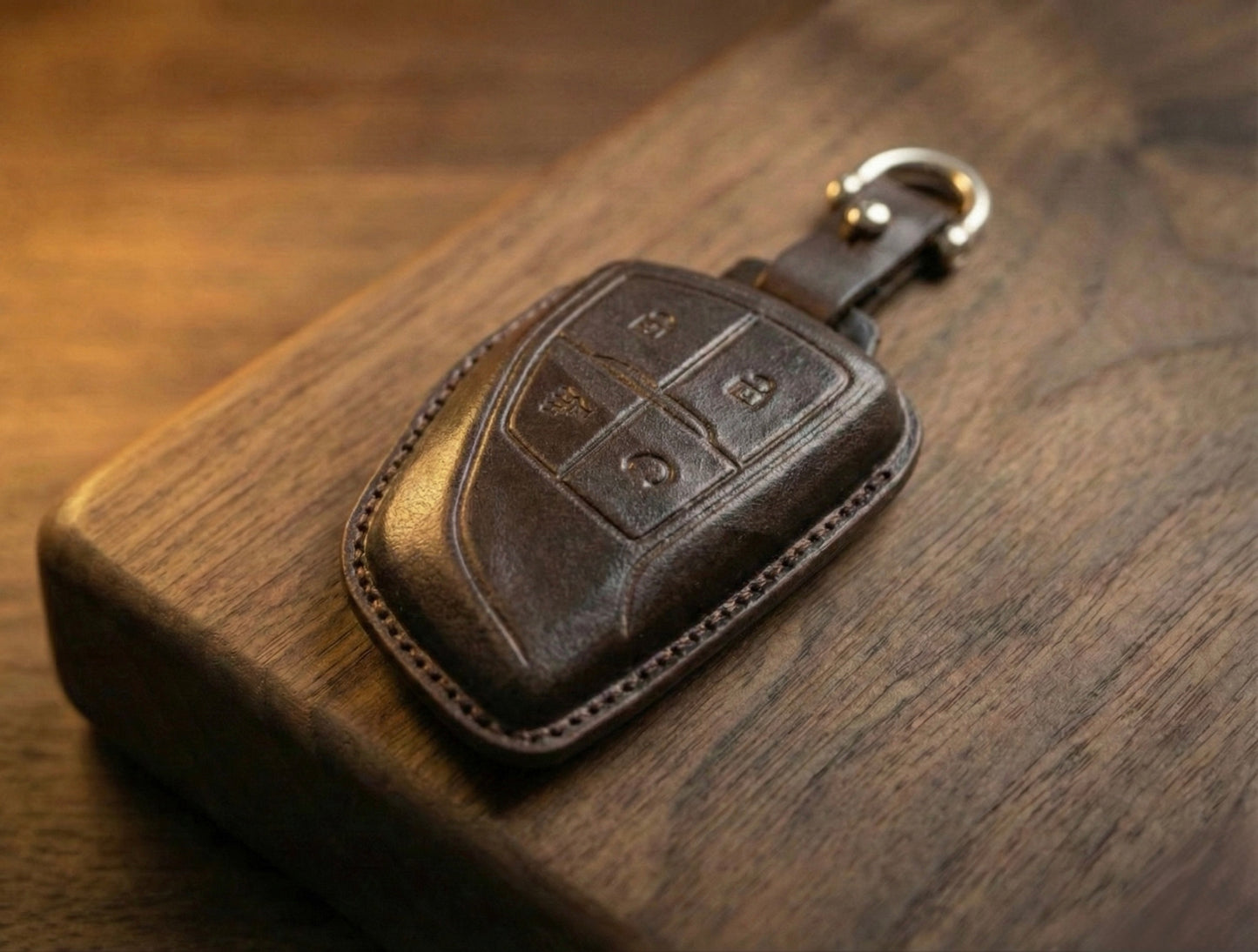 Leather Key Fob Cover for Chevy