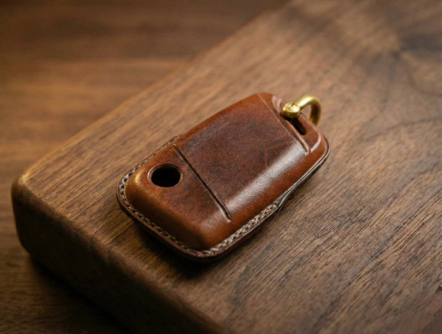 Leather Key Fob Cover for VW HANDMADE IN USA